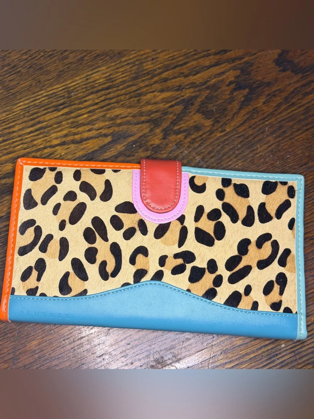 Leopard Print Wallet with Colorful Trim